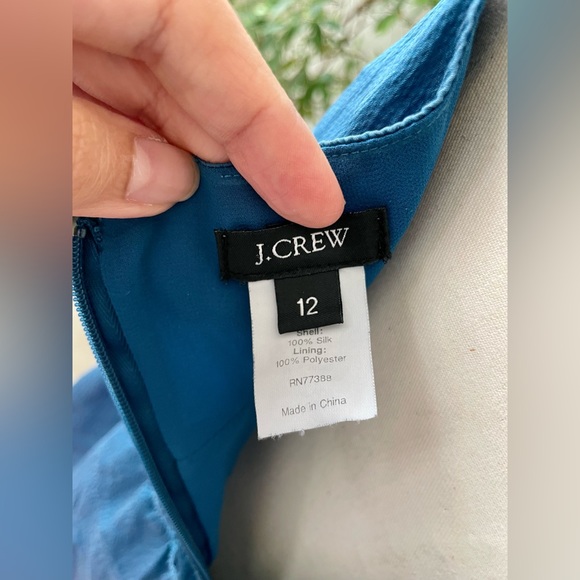 J.Crew pré-owned silk blue dress size 12 - Picture 4 of 8